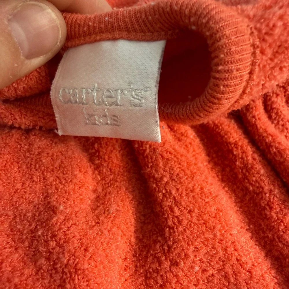 Vintage Y2K Carters Girls Fleece Coral Jumpsuit Floral Heart embroidered 12-18m
